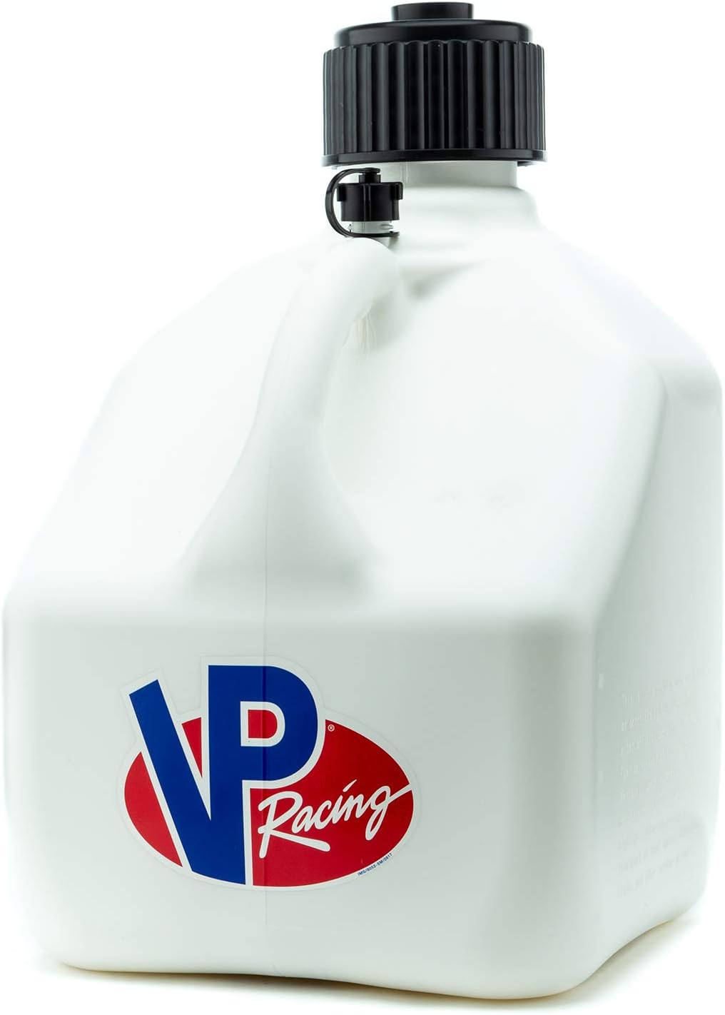 VP Racing Fuels Motorsport 3 Gallon Square Plastic Utility Jug White. Close-Trimmed Cap and Neck for Tighter Seal. Constructed of Even-Density Plastic