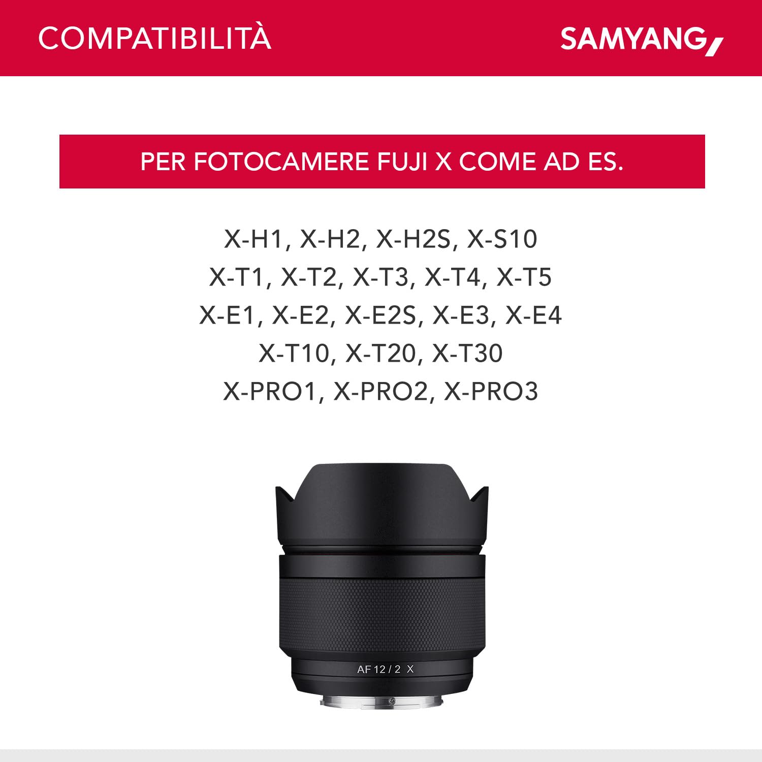 Samyang Af 12Mm F2.0 Fuji X Obiettivo - Messa A Fuoco Automatica Ultra Grandangolare, Lunghezza Focale Fissa Per Fujifilm