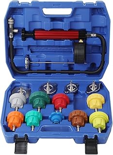Radiator Pressure Tester Kit, Coolant Pressure Tester for Automotive Cooling System Water Tank Leakage Detection (Universal Fit 15PCS)