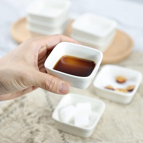 Miniatura 7 de Plato de cerámica multiusos de forma cuadrada para condimentos, platos para sushi, platos para aperitivos, platos para servir, platillos cuadrados,