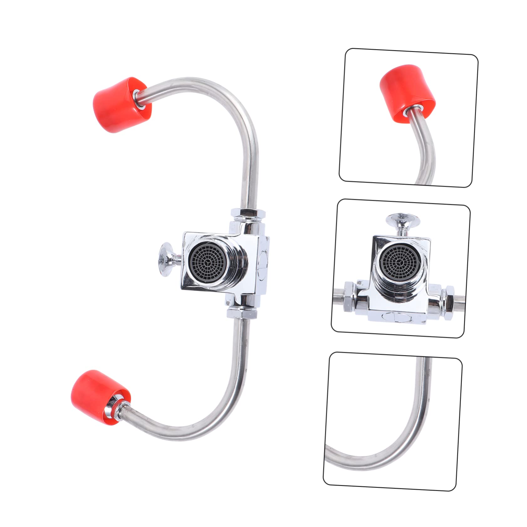 PRETYZOOM Estación Lavaojos de Emergencia para Lavabo, Montaje en Lavabo Grifo, Acero Inoxidable, Activación Rápida