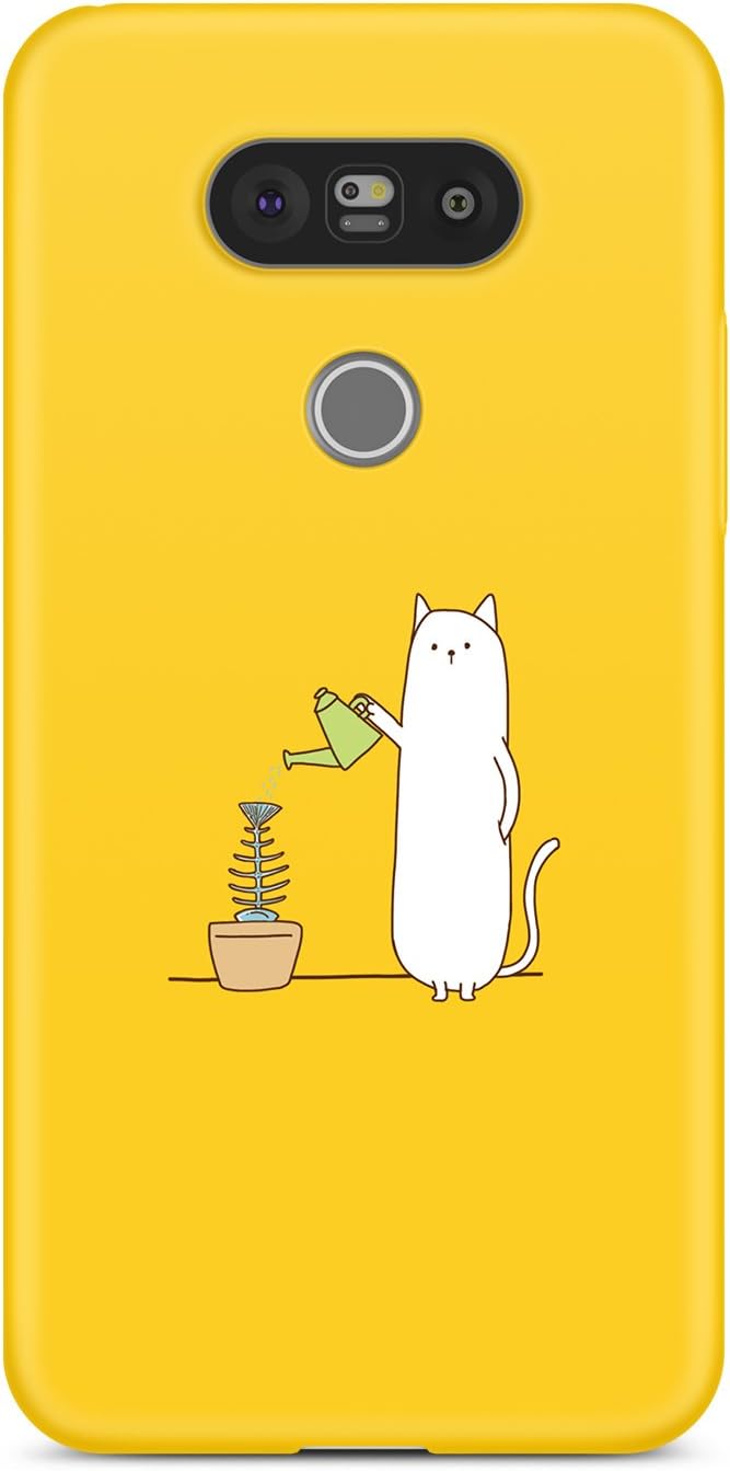 GVIEWIN Compatible LG G5 Case,Ultra Slim & Anti-Scratch Hard Plastic Matte with Cute Pattern Cover Case for LG G5 - Cat/Yellow