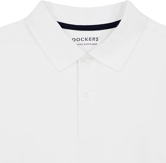 Dockers Boys' School Uniform Short Sleeve Soft Jersey Polo, 2-Pack