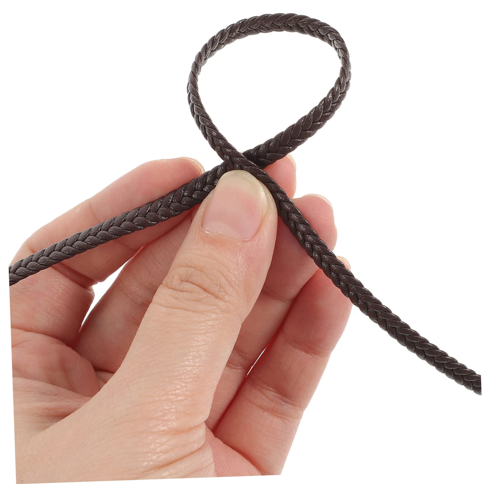 Operitacx 4pezzi Cordoncino Piatto Pu Per Creazione Gioielli Corda Per Collane Bracciali e Decorazioni Fai Da Te Scuro