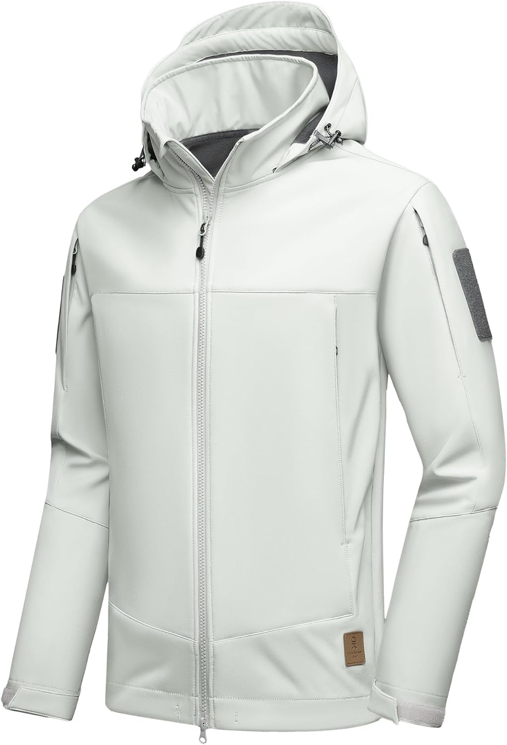 Little Donkey Andy Men's Softshell Jacket Hooded Light Waterproof Tactical Jacket Fleece Windbreaker Jackets with 8 Pockets