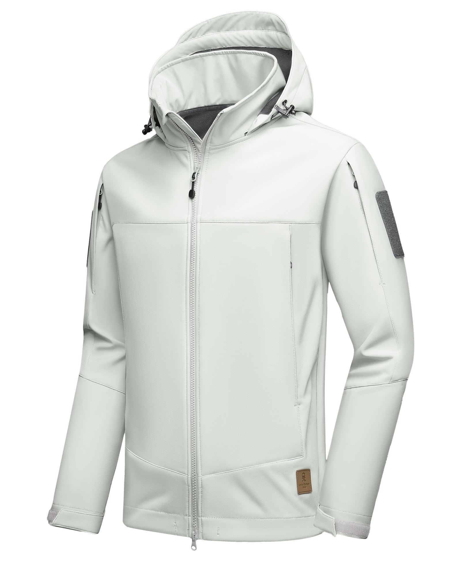 Little Donkey Andy Men's Softshell Jacket Hooded Light Waterproof Tactical Jacket Fleece Windbreaker Jackets with 8 Pockets