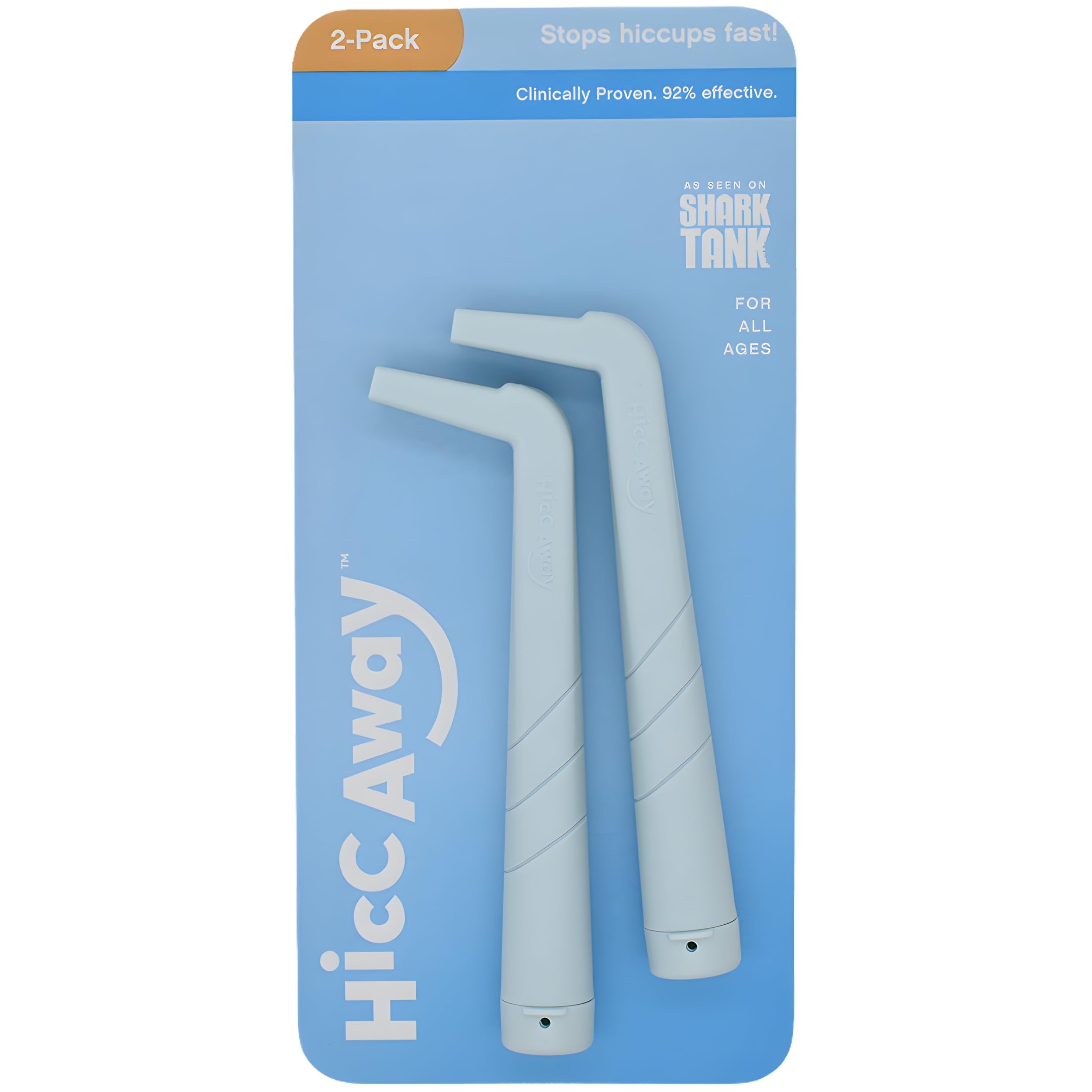 HICCAWAY Hiccup Straw - Stops Hiccups Naturally & Fast - As Seen On Shark Tank - Clinically Proven Relief for All Ages, Children & Adults - Safe,