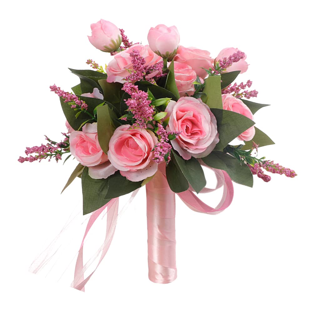 Bouquet Da Sposa Artificiale URFEDA In Seta - Composizione Di Rose E Peonie - Centrotavola Fiori Finti Per Matrimonio, Casa E Giardino