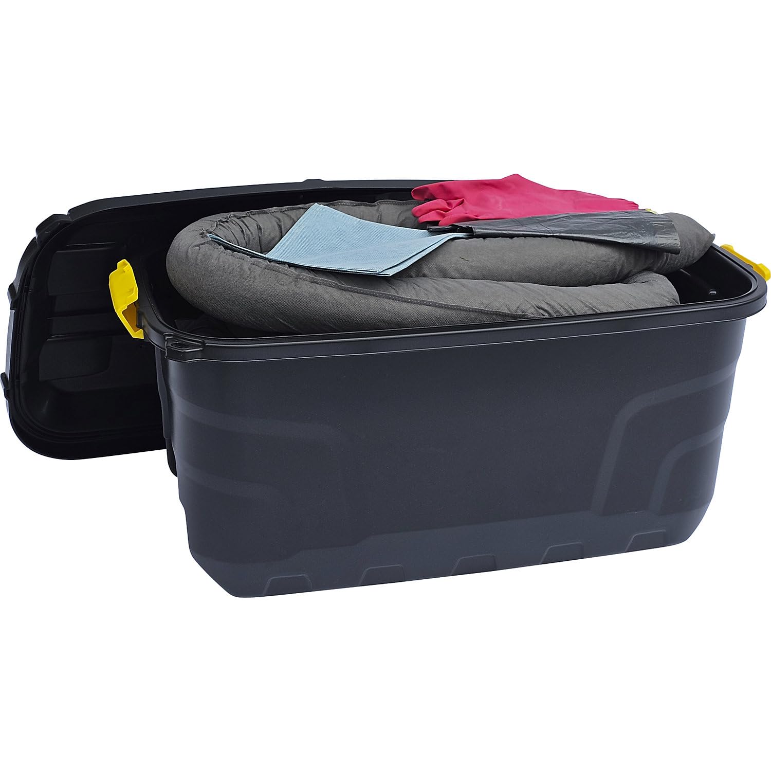 eurokraft | Leckage-Notfallset in Rollkoffer | Bindung 75 l | Ausführung universal | Grau