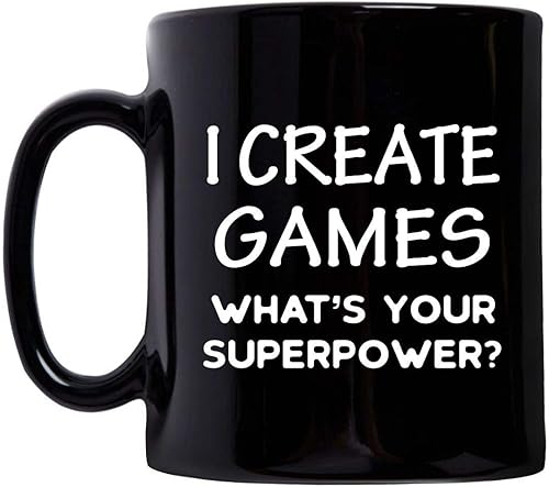 Cute Gifts for Game Developer Designer - I Create Games Mug Coffee Tea Cup Black Ceramic 11oz - Video Gaming Design Dev Team Development Funny Gag