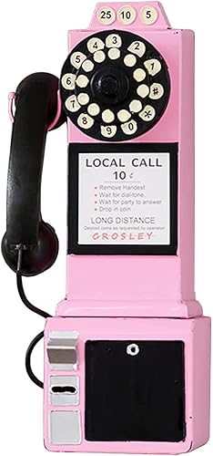 AZMANI Decoración retro de teléfono de pago, teléfono antiguo vintage para decoración de hogar, oficina, cafetería, bar, 9.8 pulgadas de largo x 6.3