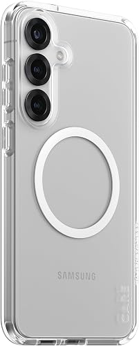Panzer Glass Care Flagship Étui transparent avec blanc QI Galaxy S25 Plus