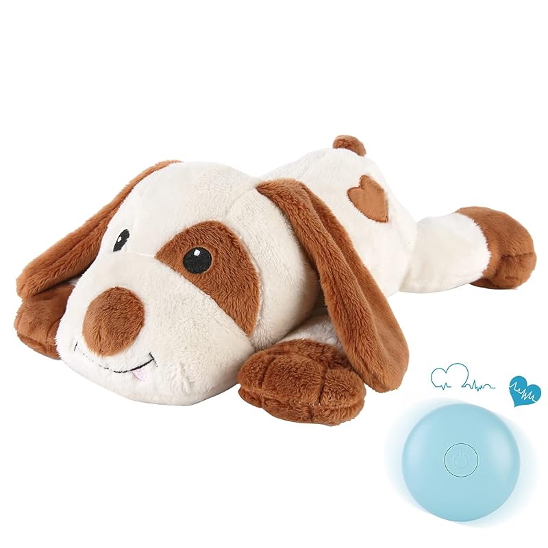 Brinquedo de pelúcia com simulador de batimentos para cães e gatos WEOK, Branco, 1 unidade