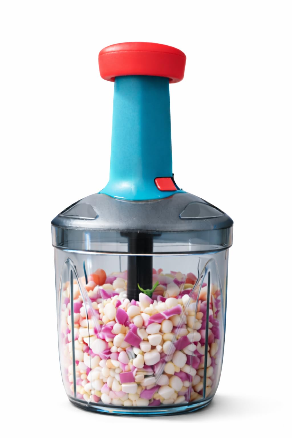 LAGET® Chop Push Manual Hand Press Chopper 1100ML | 5 Stainless Steel Blades Vegetable & Fruit Cutter | Heavy Duty Food Grade Plastic | Non-Skid Base | Easy Effortless Chopping PACK OF -1-image-19