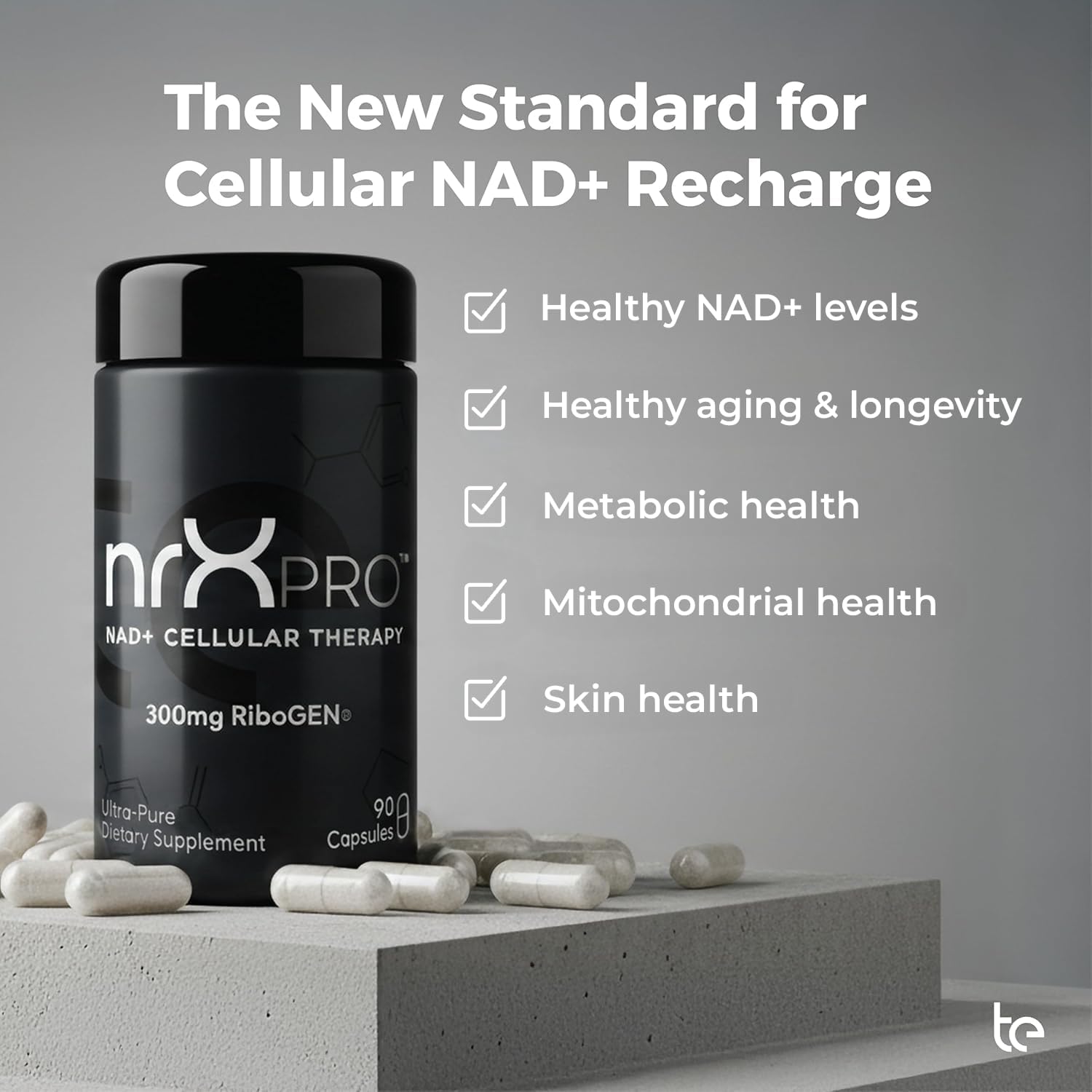 nrXPRO NAD+ Support Supplement for Healthy Aging & Cellular Energy | Supports NAD Production, Mitochondrial Function & Cellular Repair | Vegan Delayed Release| Non-GMO | Made in USA | 90 Day Supply