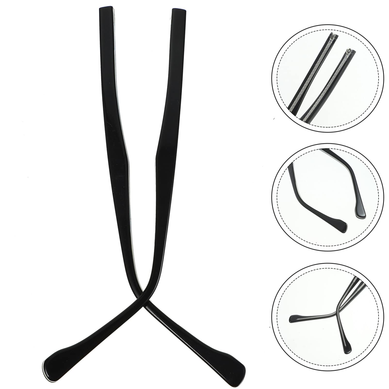 Gogogmee Universal Metal Eyeglasses Replacement Temples - 1 Pair of Black Glasses Arms for Comfortable Wear and Stylish Look - Image 3