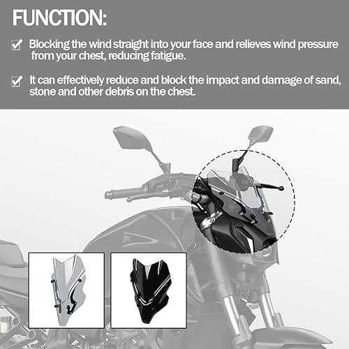 Miniatura 2 de Parabrisas de motocicleta Pare-Brise Protector con soporte carenado delantero para MT07 FZ07 MT FZ 07 MT-07 MT-07 FZ-07 FZ-07 Accesorios 2021 2022