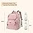 BabbleRoo Diaper Bag Backpack - Travel Large Baby Diaper Bag with Changing pad, Waterproof Baby Bags for Mom & Dad, Unisex Bags with Pacifier Case, Luggage Strap & Stroller Clips- Pink