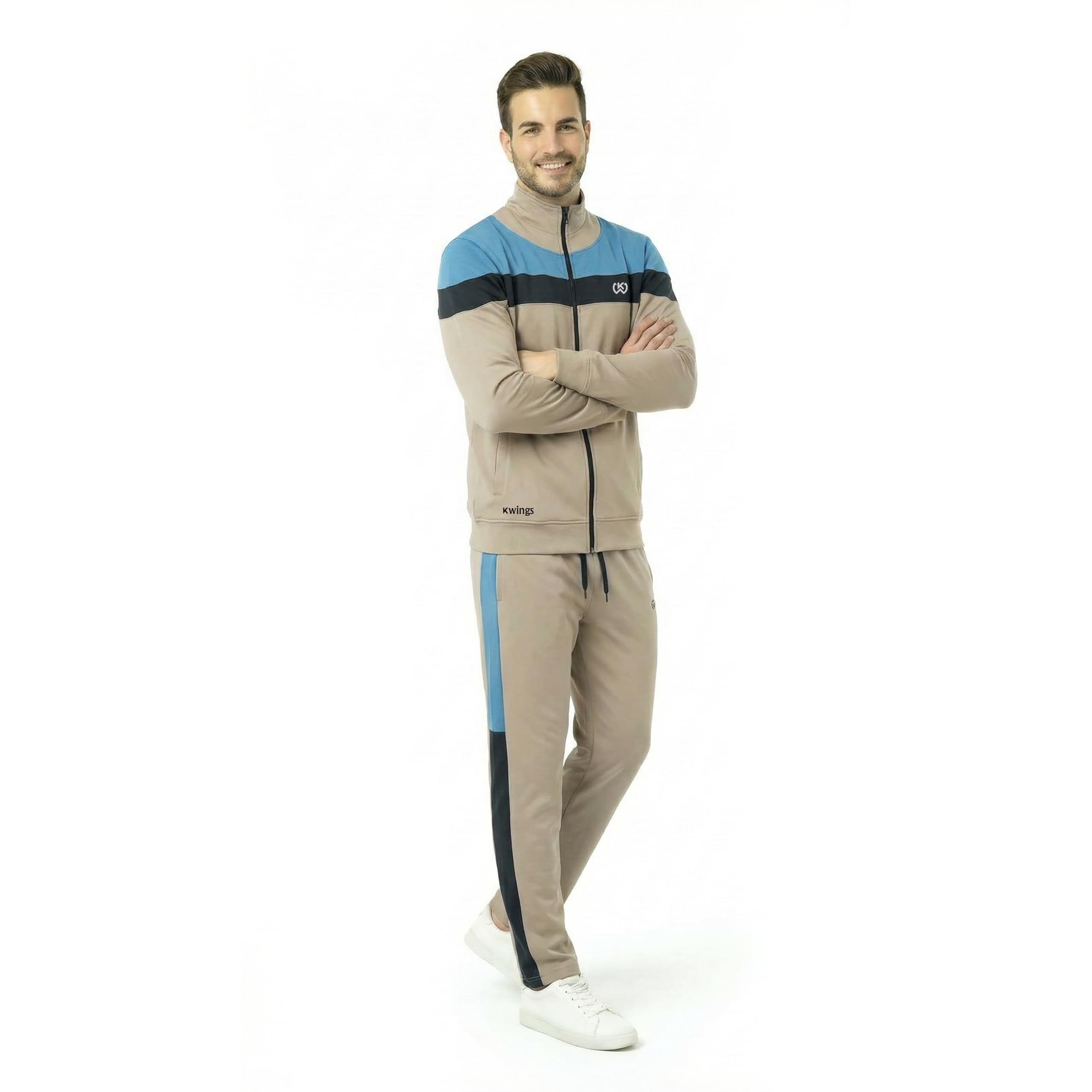 Men’s Sports Collared Neck Full Sleeve Solid Tracksuit | Stylish Sports & Casual Wear for Men-image-29