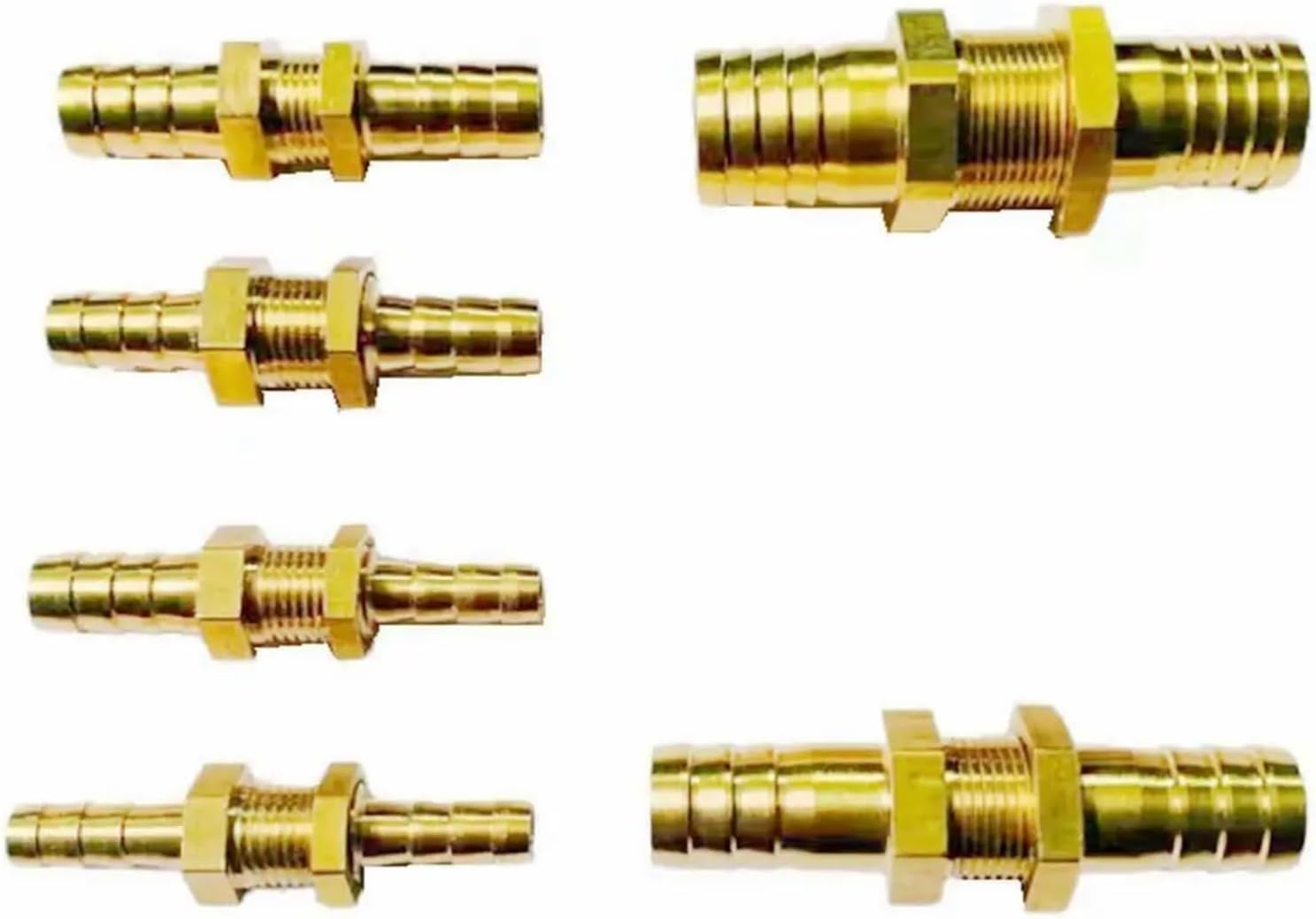 1 Piece Fit Tube I.D 4/6/8/10/12/14/16/19/25mm Barbed Equal Reduce Bulkhead Hex Brass Pipe Fitting Reducer(8mm-5mm Reduce) Pipe Fitting