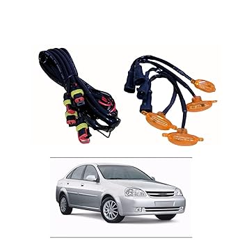 PRIKNIK LED Grille Lights Amber Yellow Grill Led with Fuse Adapter Wiring Harness Kit (4PCS, Amber Shell with Amber Light) Compatible with Optra