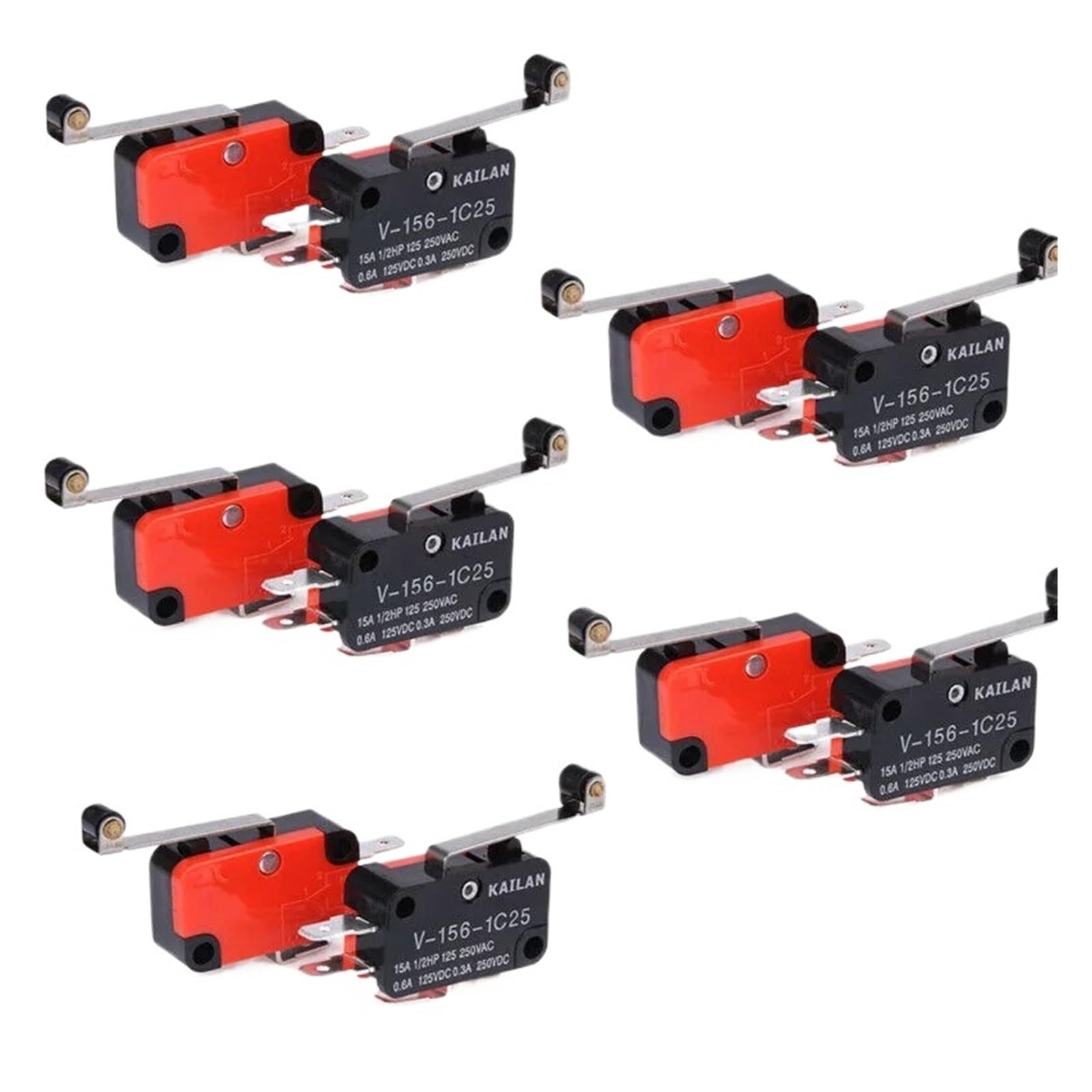 Micro-interrupteur V-156-1C25 bouton-poussoir SPDT momentané GUMMMY 15A