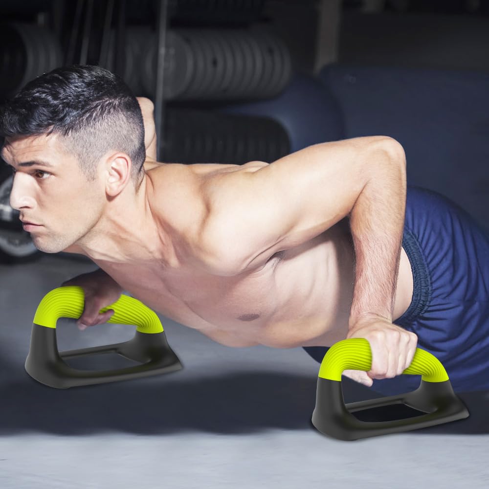 Barres de pompes – Poignées ergonomiques pour entraînement de musculation au sol, supports antidérapants avec poignée douce, barres de pompes pour entraînement à domicile