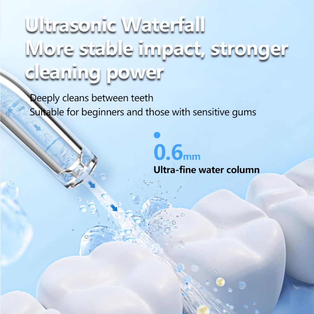 Hydropulseur portable sans fil pour voyage, irrigateur buccal télescopique compact avec 4 modes de pression, réservoir d'eau de 180 ml, étanchéité IPX7 pour le nettoyage des dents, entretien des