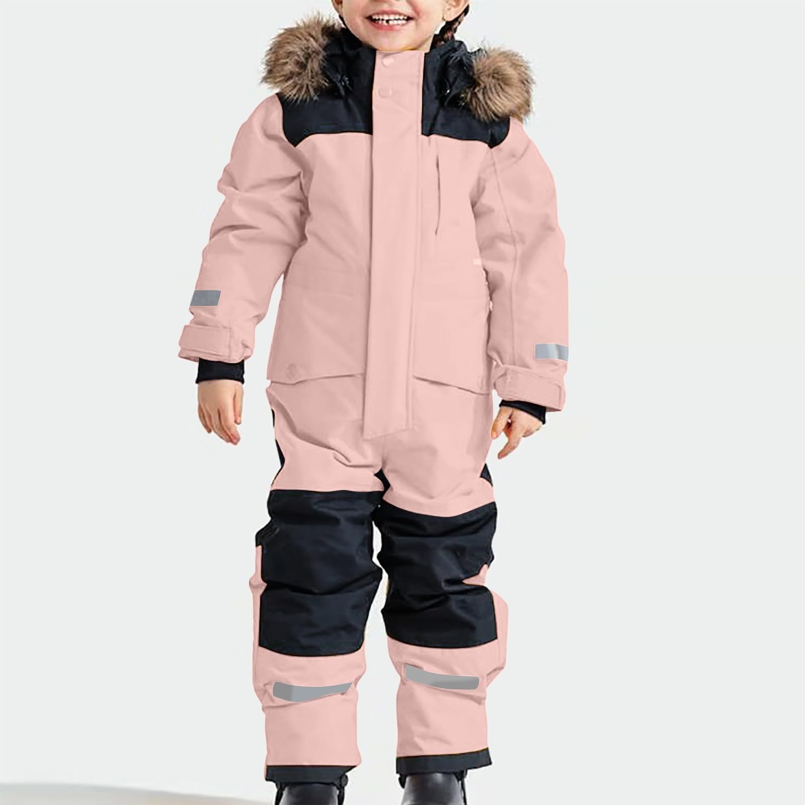 Tuta da neve per bambini, classica, monopezzo, tuta da sci per bambini, unisex, antivento, impermeabile, con protezione dei bordi, tuta termica per alpinismo