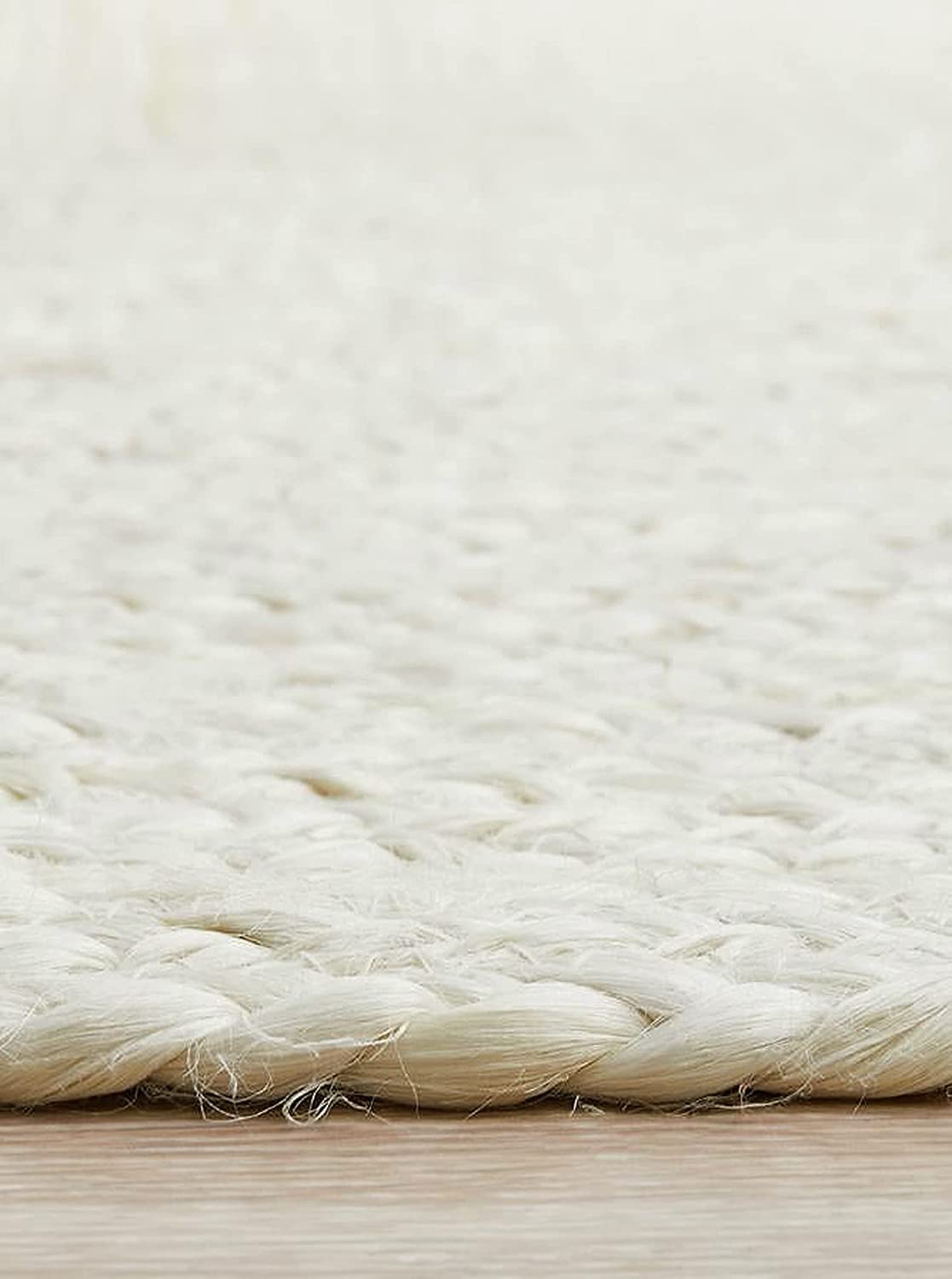 Area Rugs - Alfombra india hecha a mano de yute trenzado natural para sala de estar, dormitorio (330 x 330 cm, redonda, color blanco roto)