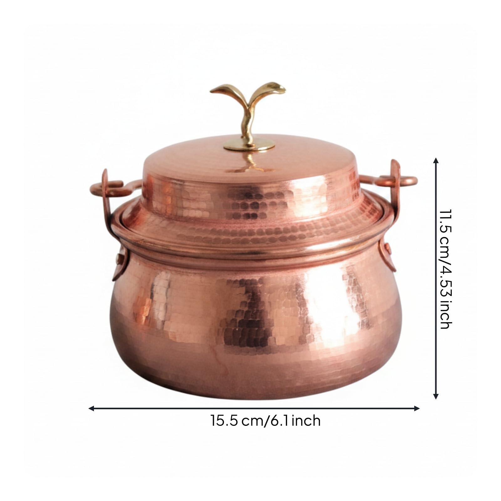 Mini Kupfertopf Kupfer Kochtopf Schmortopf Serviertopf Handgehämmert mit Dekorativem Und Robuster Konstruktion Kompaktes Format 1100ml für Kochen Servieren Wohnambiente