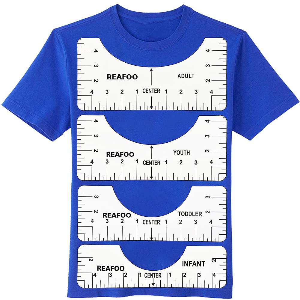 T-Shirt Alignment Ruler Guide Tool,4 Pack T-Shirt Ruler to Center Designs for Adults Youth Toddler Infant(White)