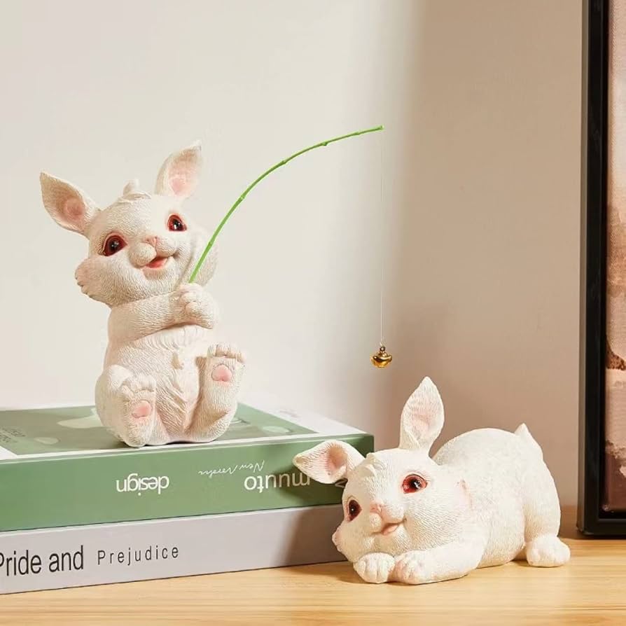 うさぎの置物 Amazon.co.jp: うさぎグッズ インテリア アニマル タイプ4 置き物 家の