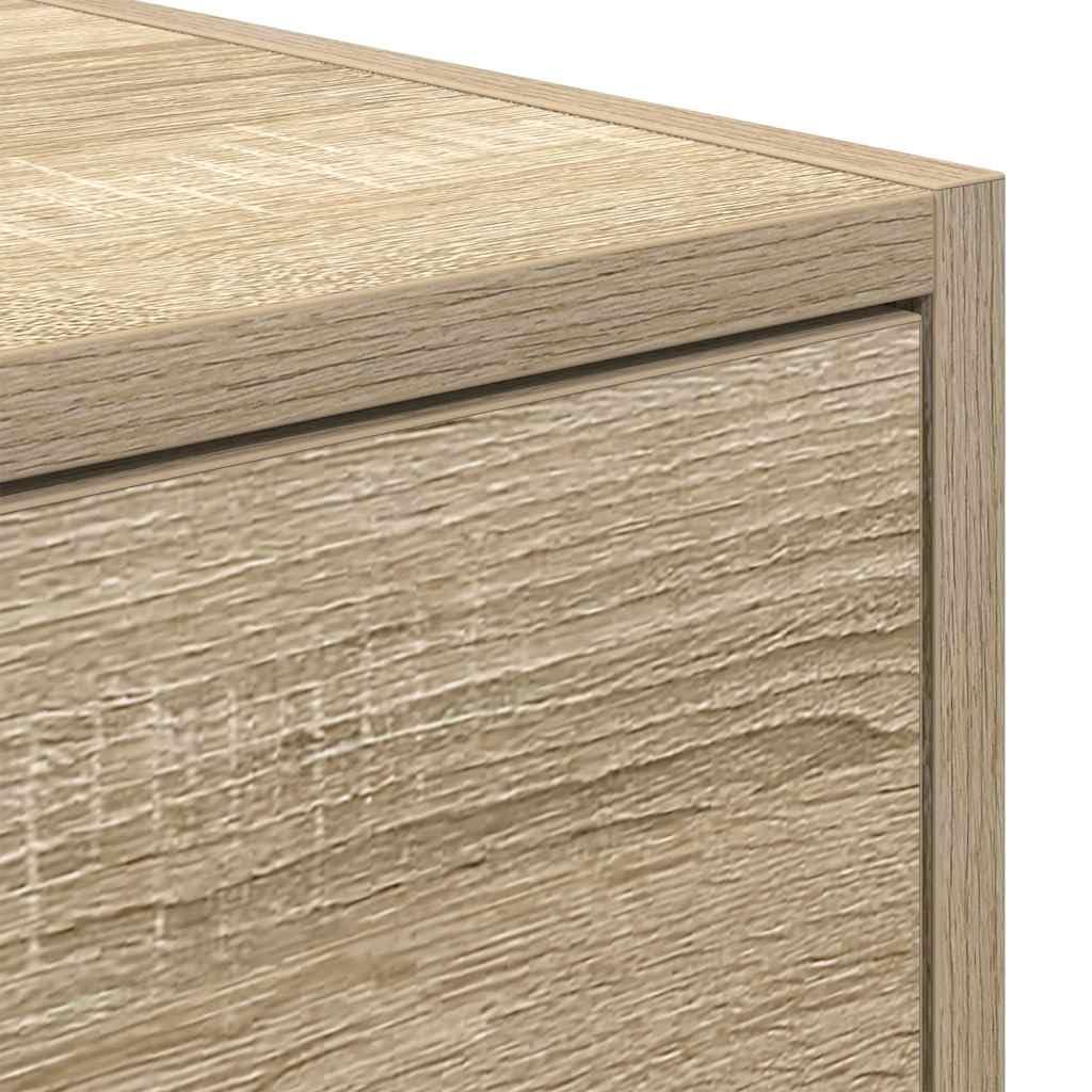 2er Set TV-Wandschränke Sonoma-Eiche 80cm - Schwebendes TV Board Lowboard hängend aus Holzwerkstoff - Modernes Media Möbel Wandboard für Wohnzimmer & Schlafzimmer - 80x31x25,5 cm