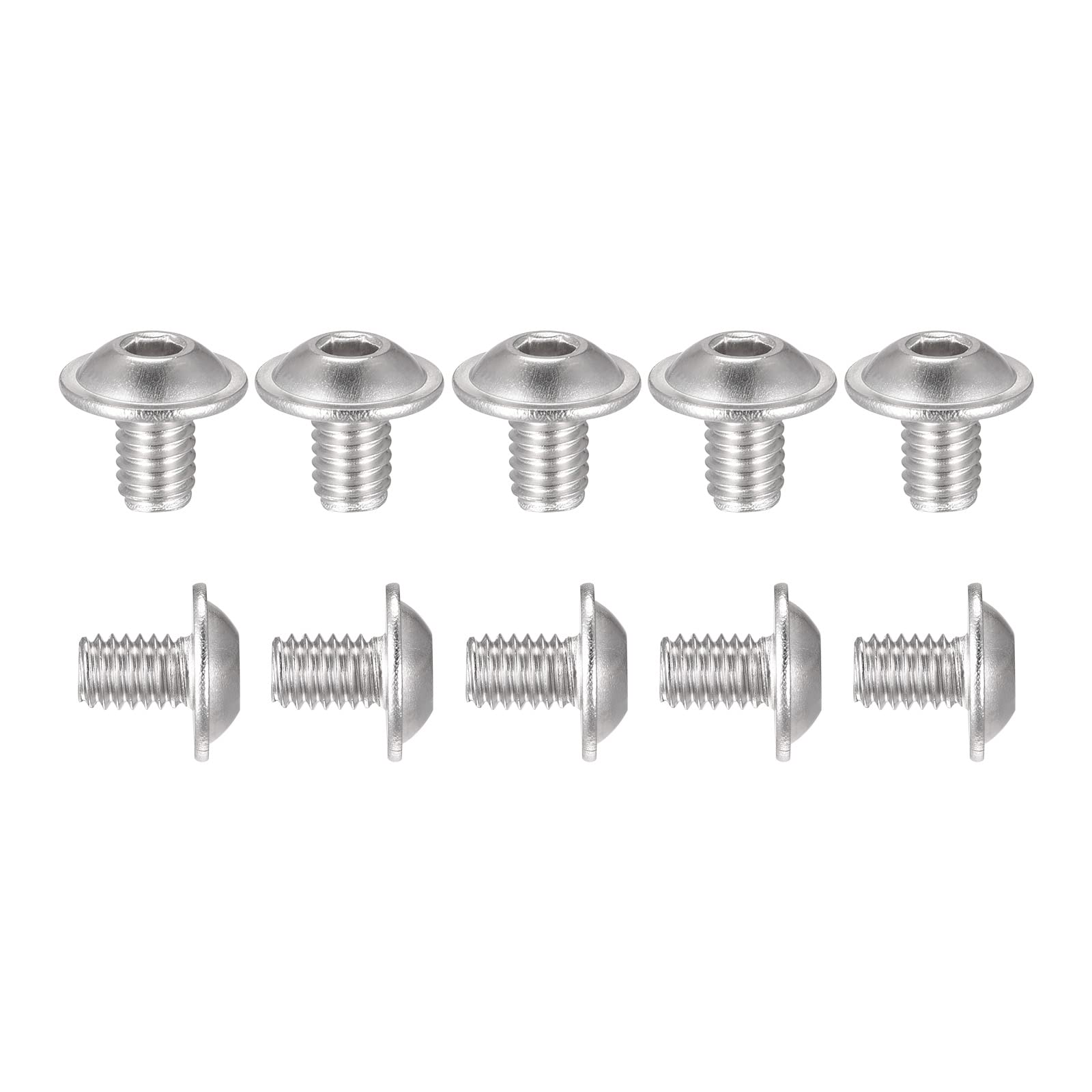 DTGN M4x6mm(DxH) Flanged Button Head Socket Cap Screws, 50Pack, Good for Equipment Furniture