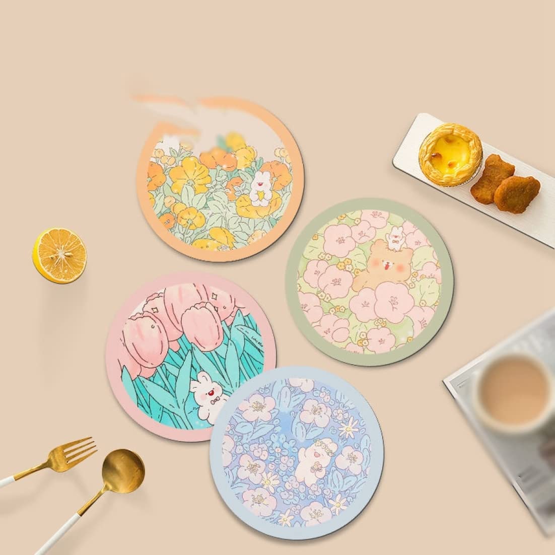 Amazon｜[VANDROUP] コースター おしゃれ デザイン 1-4枚入