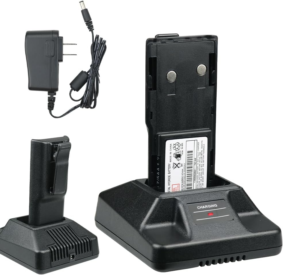 Walkie Talkie Desktop Charger Base for Mo-torola GP300 GTX800, PTX600 CP300 LTS2000 GP88S P1225 A110 P-110 with HNN9628A NI-MH Battery Set