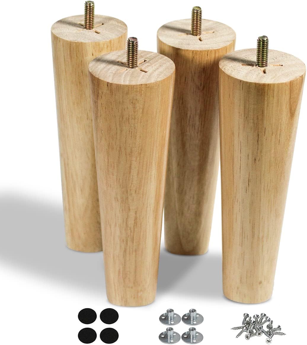 Sopicoz Wooden Table Legs 16 inch White Furniture Legs Tapered Legs for Coffee Table End Table Mid-Century Modern DIY Furniture