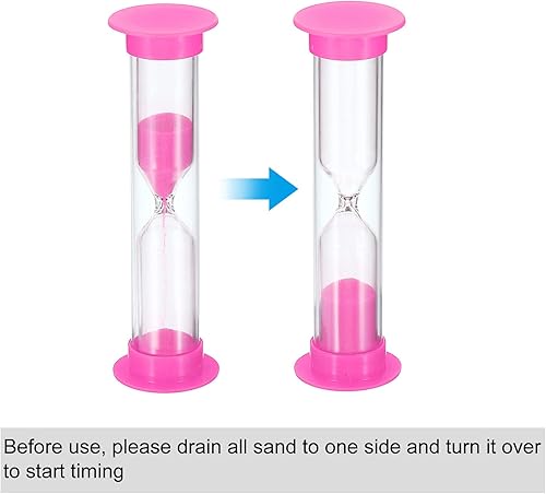 Miniatura 4 de PATIKIL Temporizador de arena de 1 minuto, 4 piezas pequeño reloj de arena con cubierta de plástico, vidrio de arena de cuenta regresiva para