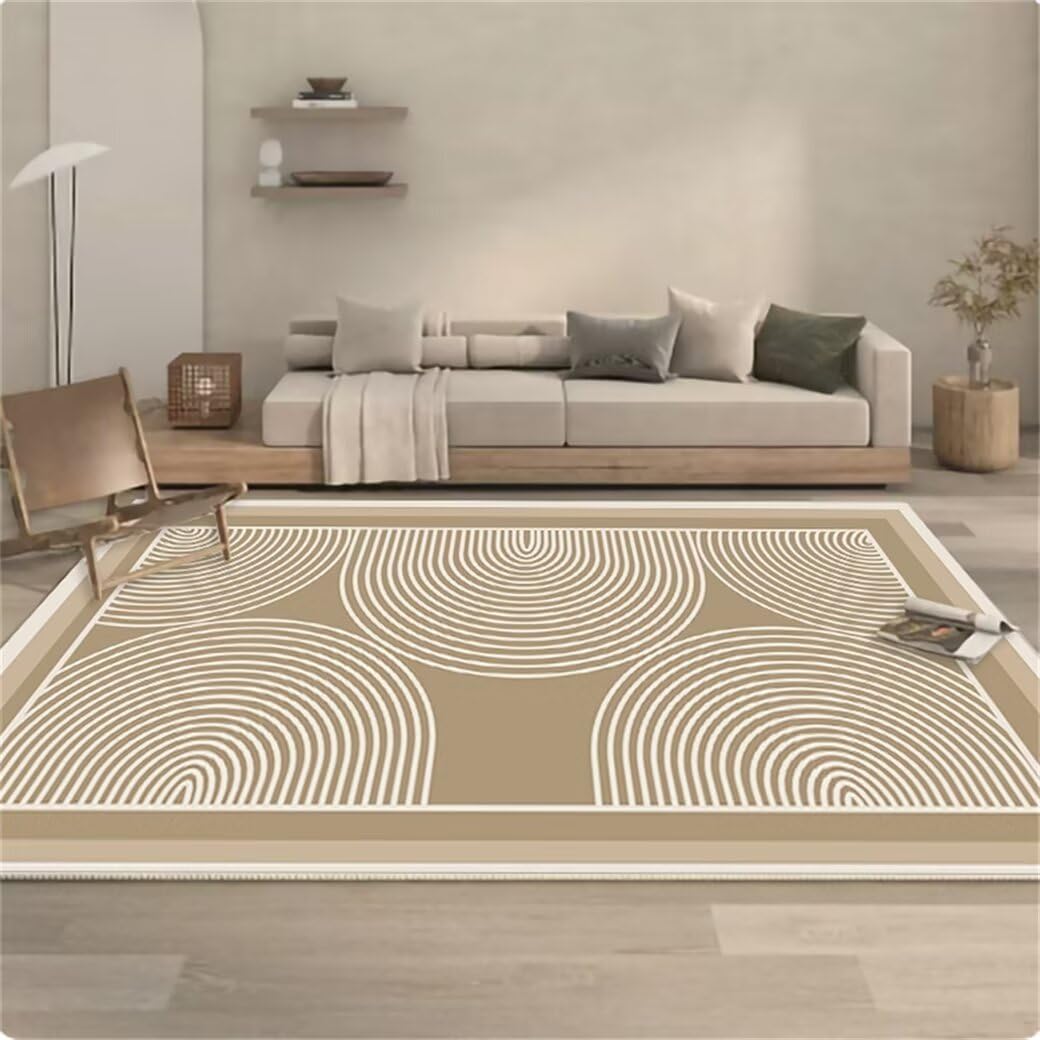 Tapis 140X200cm gris au design géométrique pour déco de cuisine et entrée