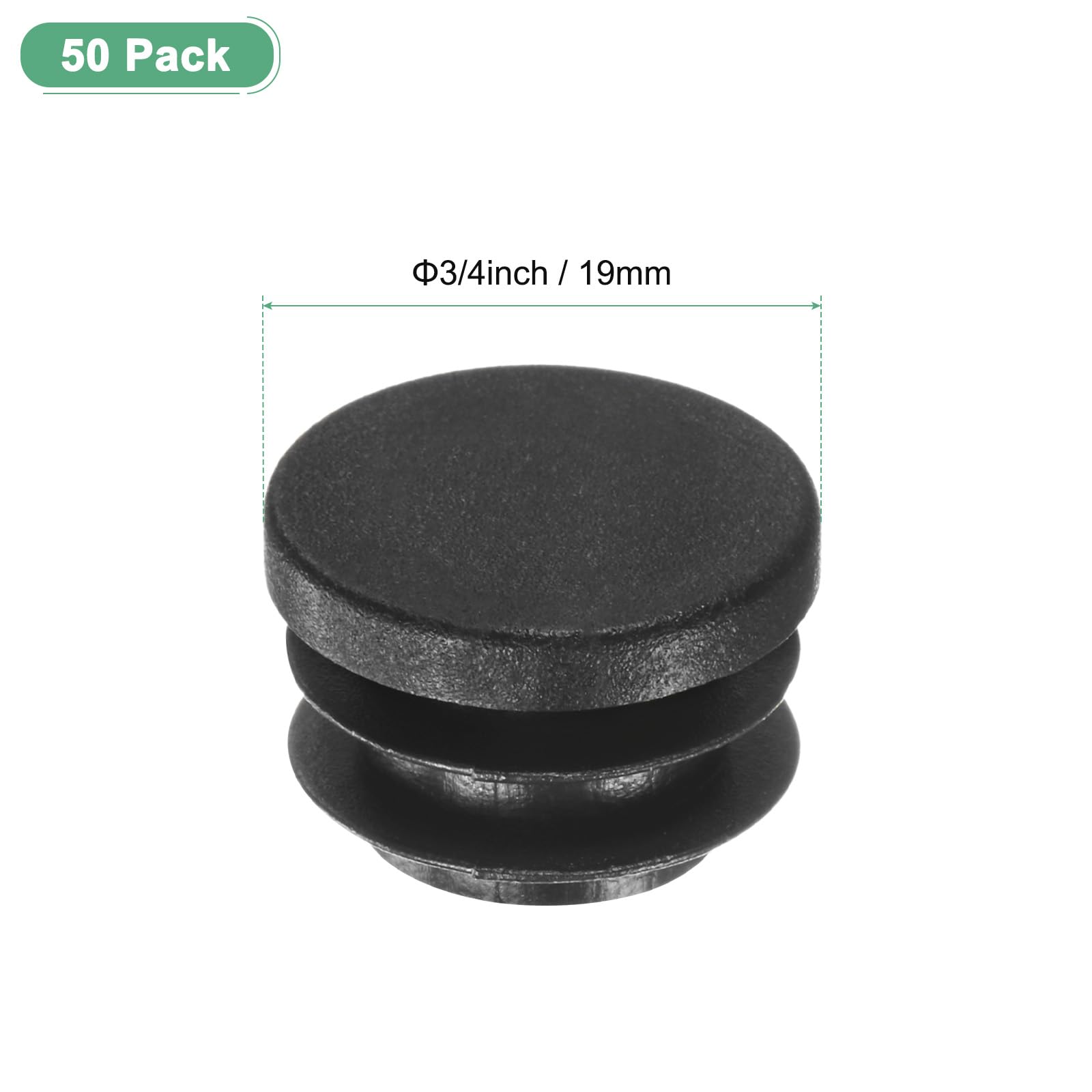 M METERXITY 50-Pack Round Plastic Hole Plugs, 3/4" (19mm) Plastic Tubing End Caps for Patio/Chairs/Fences - Image 3