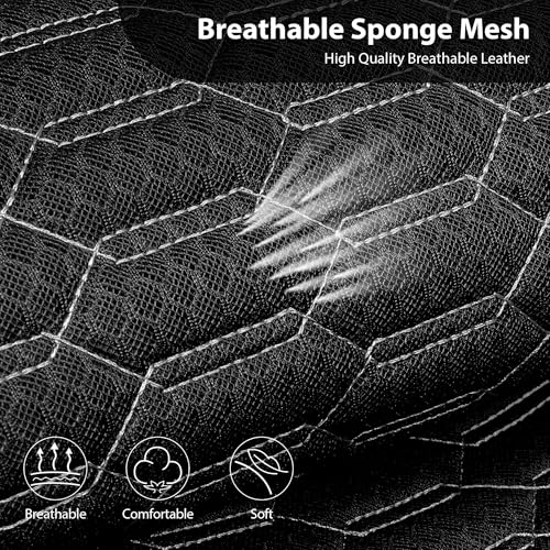 Image of CAR PASS 3D Foam Mesh Leather Car Seat Covers Front Seats, Air Cool Mesh Front Seat Covers for Car, Universal Fit for SUV Truck Sedan Automotive, Armrest Airbag Compatible, Black and Gray