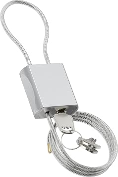 Cable Padlock Free Adjustable Lock 3 Keys, 3.28ft/1m Silver