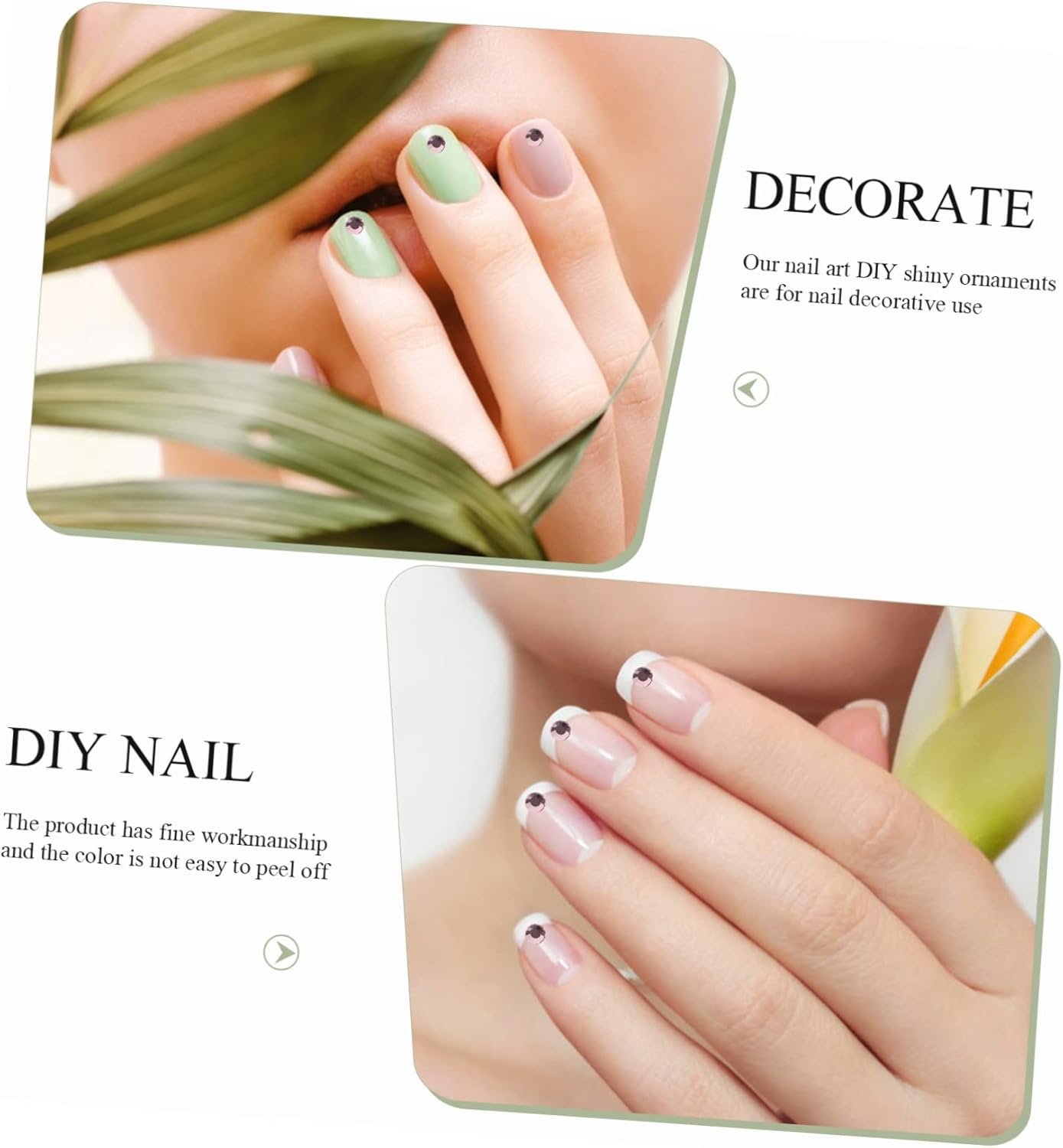 4pcs Flatback Rhinestones for Nail Art Light for Nail Designs and Crafting for Parties and Stage