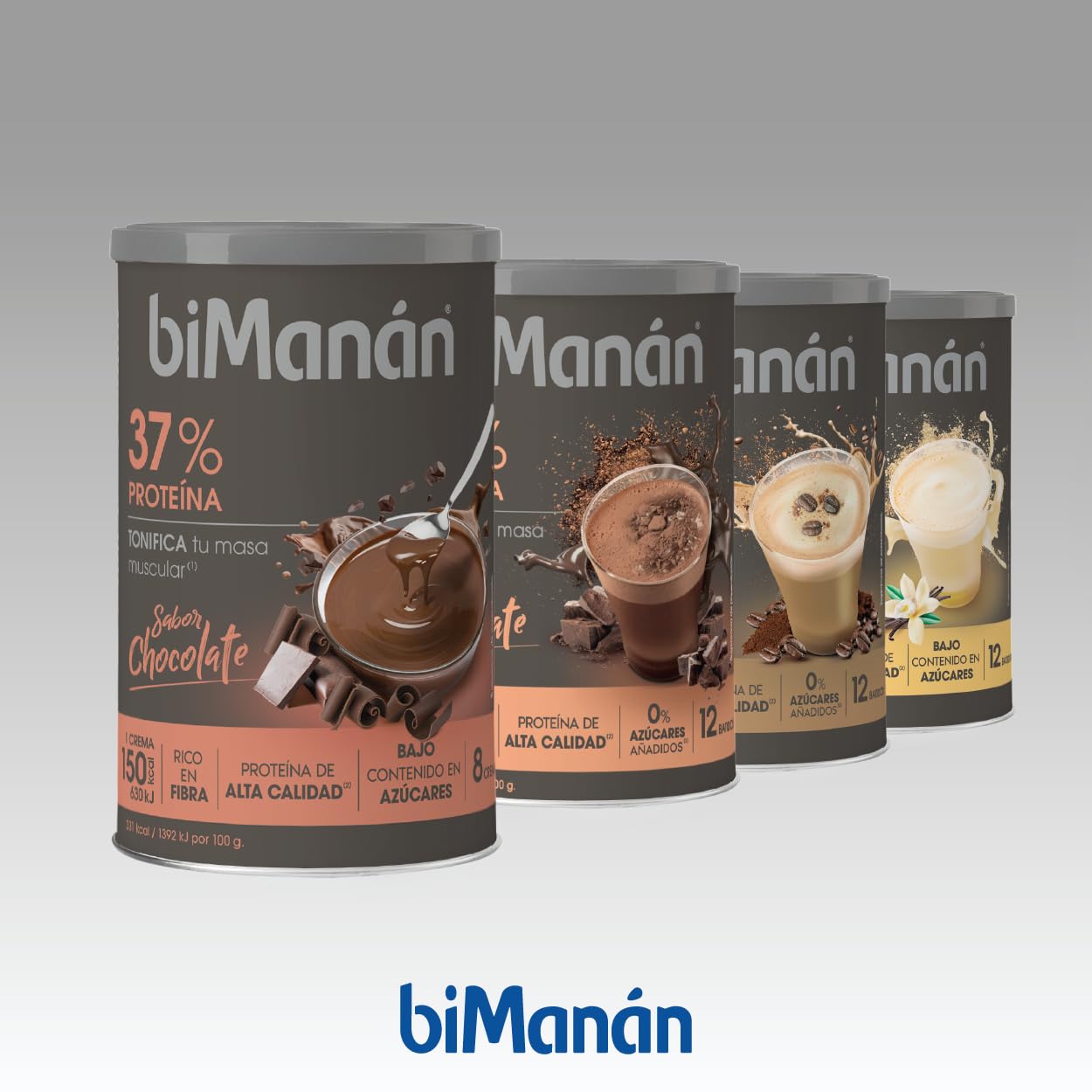 BIMANÁN - CREMA HIPERPROTEICA SABOR CHOCOLATE - Exquisita Crema Sabor Chocolate - para Tonificar y Aumentar Masa Muscular - Producto Proteico con Textura Cremosa - 360g, 12 raciones