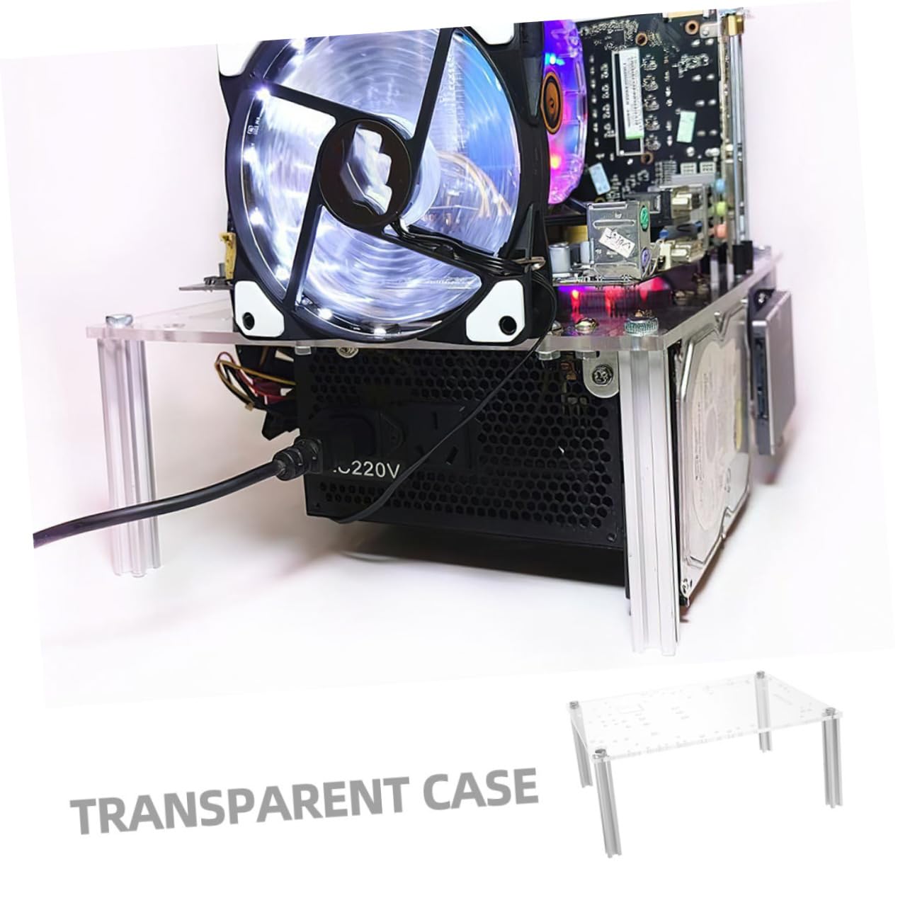 HOMSFOU Staffa per Case PC Aperto e Rack per Scheda Madre Matx, Supporto Compatto Singolo Strato per Test e Assemblaggio, Accessorio Computer Versatile per Appassionati e Tecnici