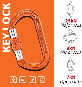 Kailas Locking Carabiner CE Certified Oval Constructed Rock Climbing Mountaineering Rescure Standard Alumimun 25KN