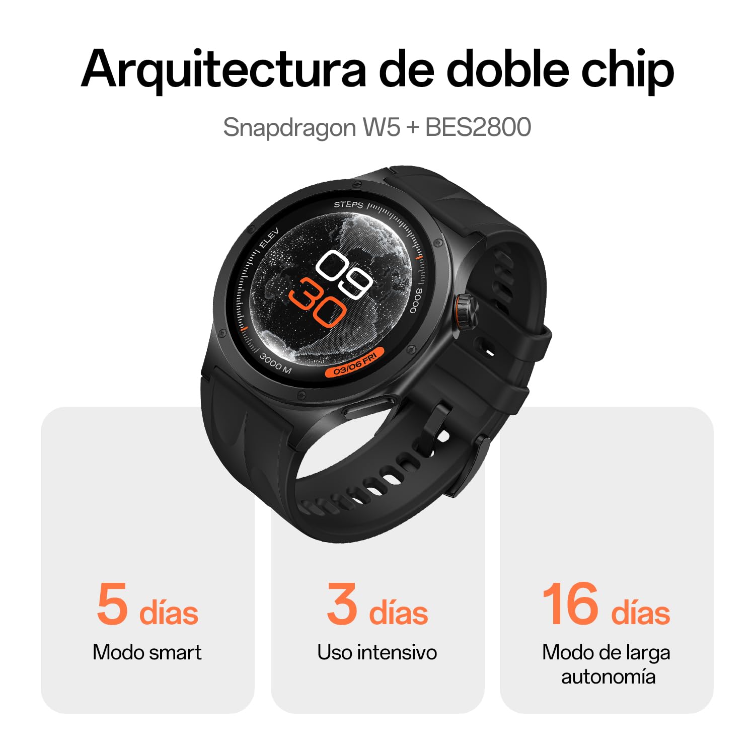 OPPO Watch X3 Reloj Inteligente, Caja de Titanio, 1.69 Pulgadas AMOLED 3000 Nits, Dual-Chip Wear OS by Google, GPS, 100+ Modos Deportivos, ECG, SpO2, 5ATM & IP69, hasta 16 Días de Batería, Negro
