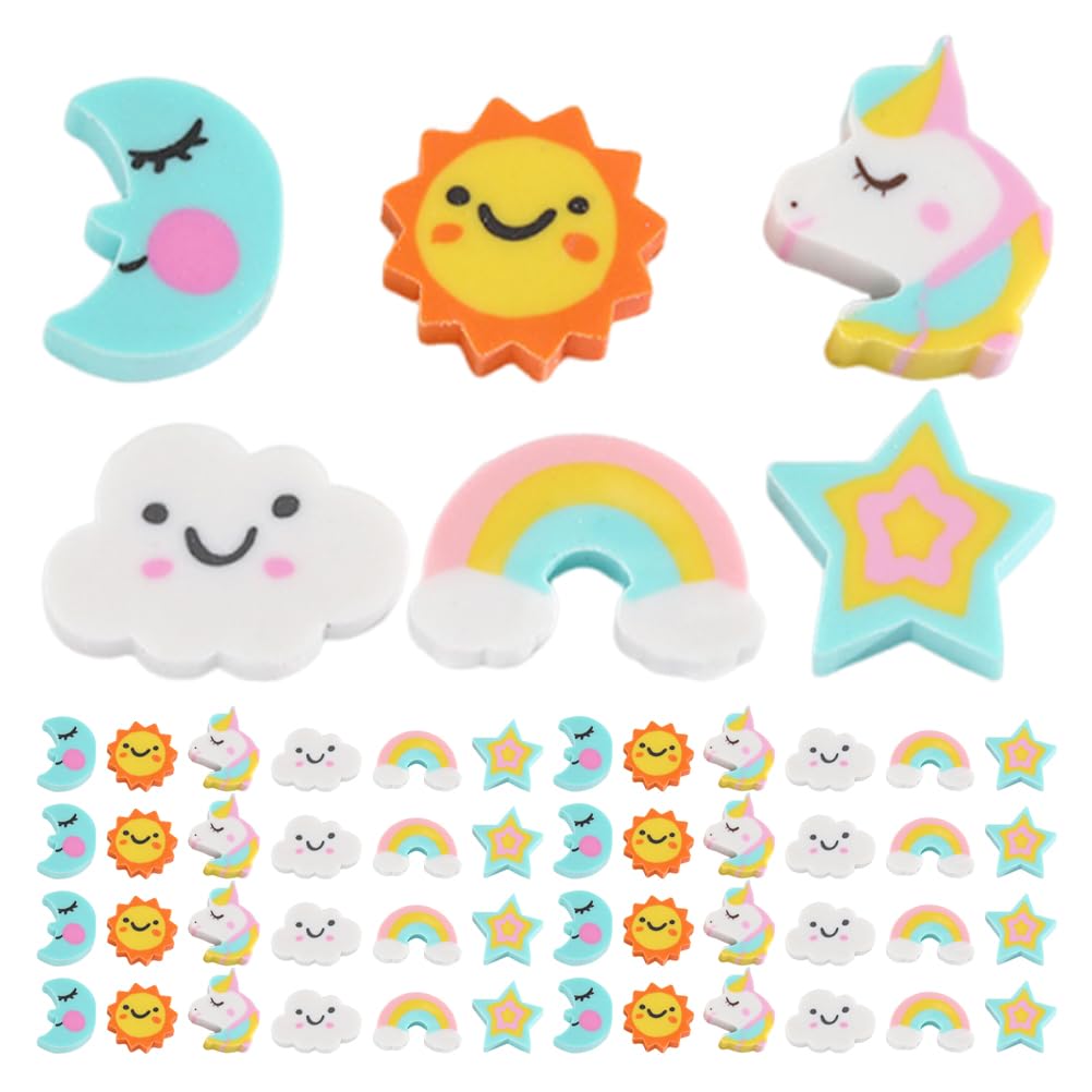 180pièces Lot de Mini-gommes Forme De Lune Et Étoiles pour Garçon Fille Étudiants De Fête Gommes sans Résidus Jouets Éducatifs