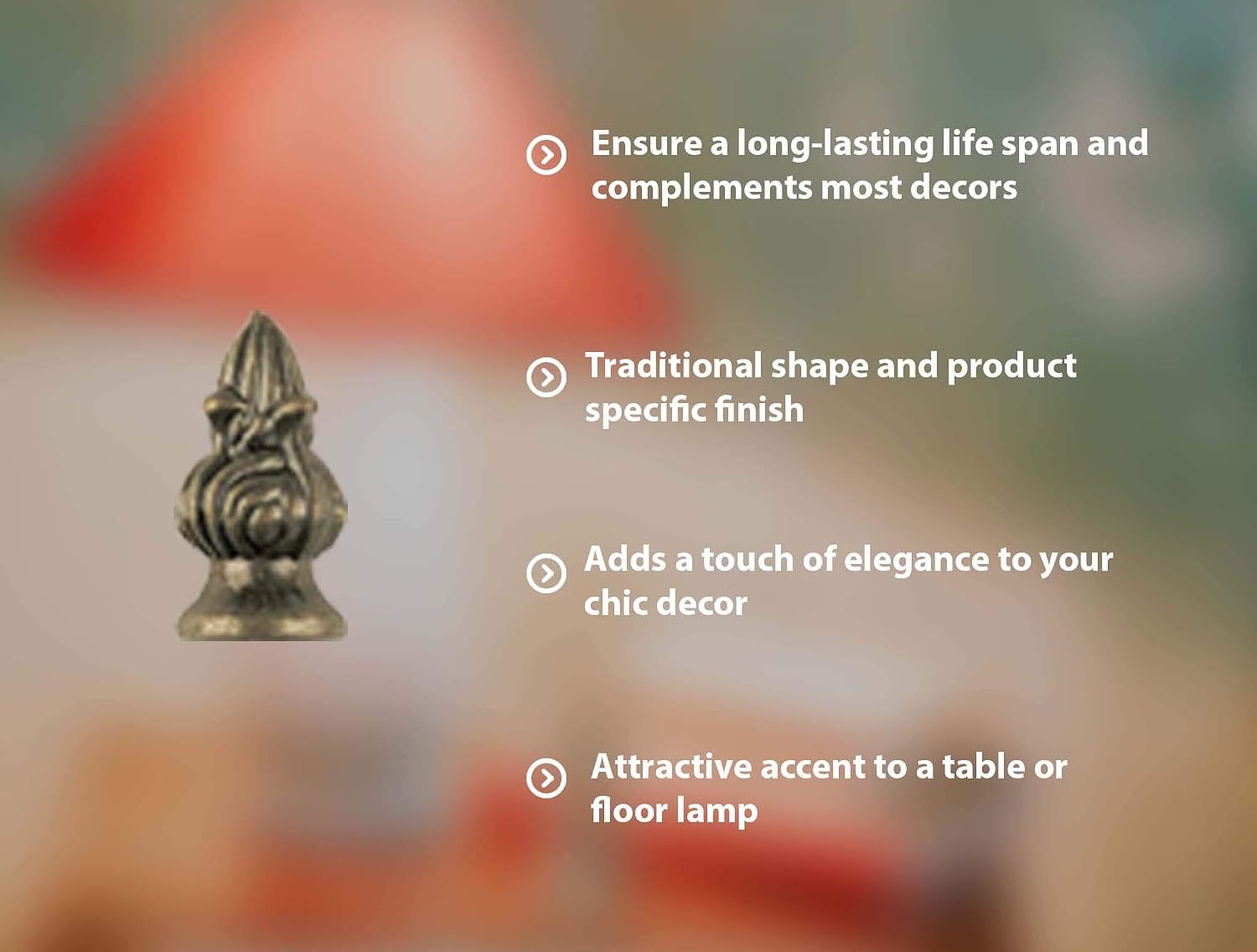 Ciata Lamp Finials Decorative, 1-1/4-Inch Tiffany Antique Brass Victorian Lamp Finial (2 Pack)